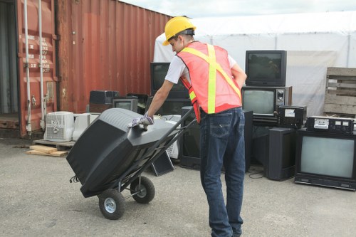 Professional waste removal team at work